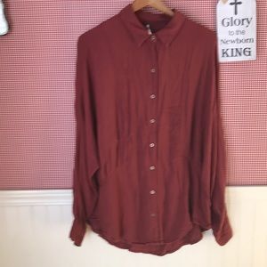 Free People Dolman button down top